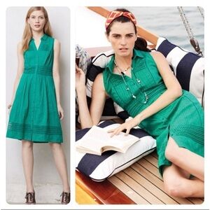 Maeve Anthropologie Green V-Neck Cotton Sundress Dress Womens Small 4